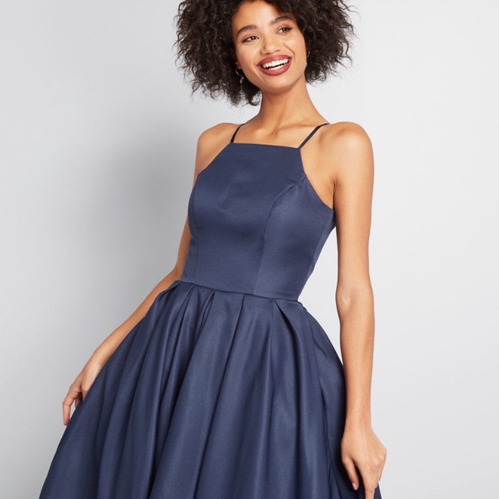 Chi Chi London navy cocktail dress